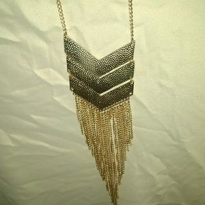 27" necklace with pendant with fringe